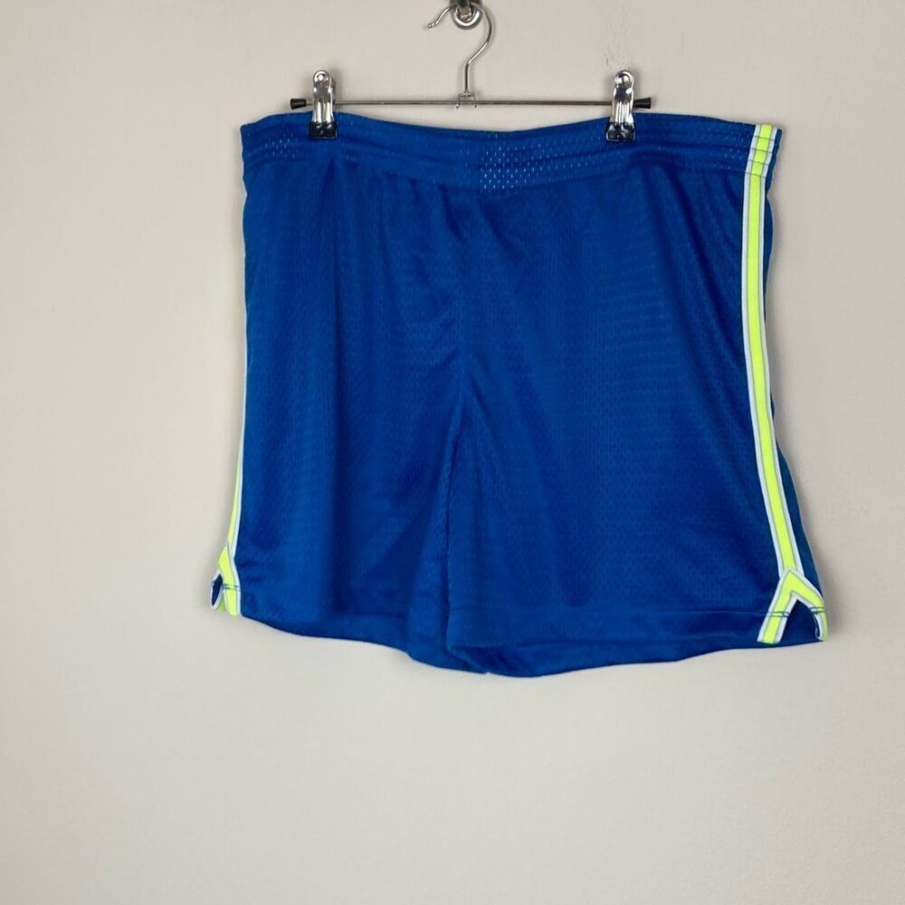 C9 by Champion Womens Blue Mesh Athletic Shorts Neon Stripe 407P31-C210 Medium